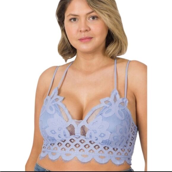 Spring Blue Lacy Plus size Bralette sizes 1X 14-16 - Picture 1 of 1